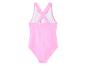 Vue arrière d'un maillot de bain une pièce rose avec des bretelles croisées.
