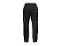 Pantalon de travail noir avec détails rouges et poches cargo, vue arrière.