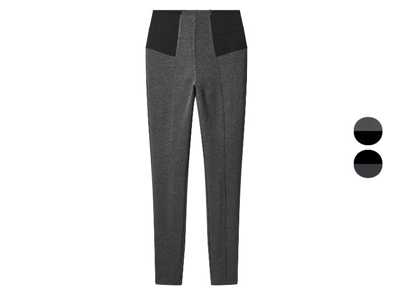 Donkergrijze broek met hoge taille en zwarte details