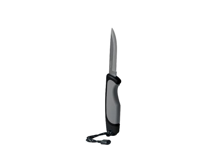 Couteau de randonnée CRIVIT avec manche gris et cordon noir