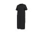 Robe longue noire à manches courtes et col rond