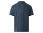 Donkerblauw poloshirt met korte mouwen voor heren, achteraanzicht.