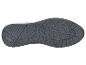 Vue de dessous d'une semelle de chaussure gris foncé avec motif géométrique et adhérence texturée.