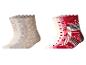Lot de chaussettes: beiges à motifs et rouges de Noël avec rennes et l'inscription «Christmas Merry».