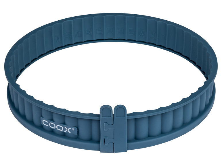 Un moule à pâtisserie en silicone bleu de Coox.