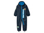 Een donkerblauwe Paw Patrol wintersuit met capuchon.