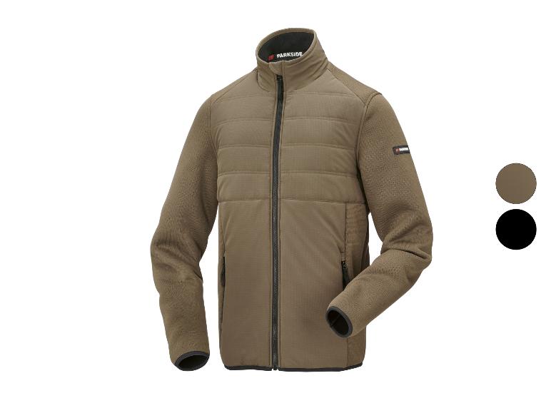 Veste polaire marron PARKISDE avec devant matelassé et détails noirs.