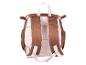 Bruine rugzak voor kinderen, achterkant.
