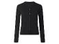 Cardigan noir pour femme avec encolure ronde et boutons