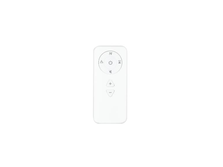 Télécommande blanche avec boutons d'alimentation, de mode, de minuterie et de volume