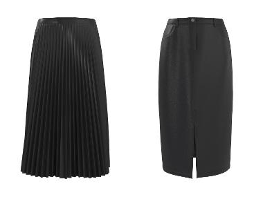 ESMARA® Jupe midi en aspect cuir pour femmes