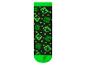 Chaussettes noires avec des motifs de visages pixelisés verts et des bords verts.