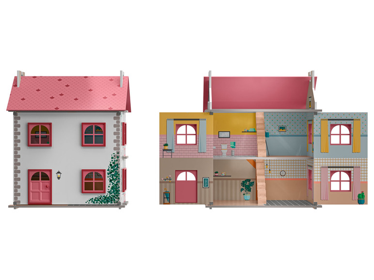 Ga naar volledige schermweergave: Playtive Uitklapbaar houten poppenhuis - afbeelding 18