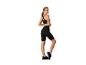 Haut de sport et short cycliste noirs pour femme.