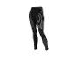 Legging d'entraînement noir avec rayures et motifs gris.