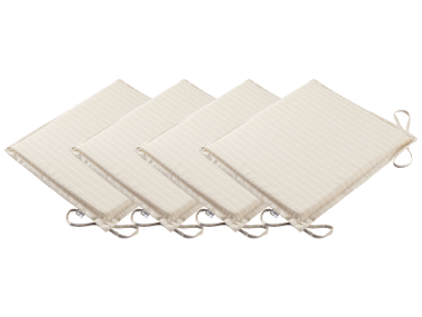 LIVARNO home Set de 4 coussins pour chaise de jardin »Sevilla«, 38 x 42 cm (crème)