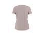 Taupekleurig dames T-shirt met korte mouwen, achteraanzicht.
