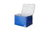 Sac isotherme bleu ouvert avec intérieur blanc