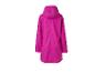 Roze regenjas met capuchon, achteraanzicht