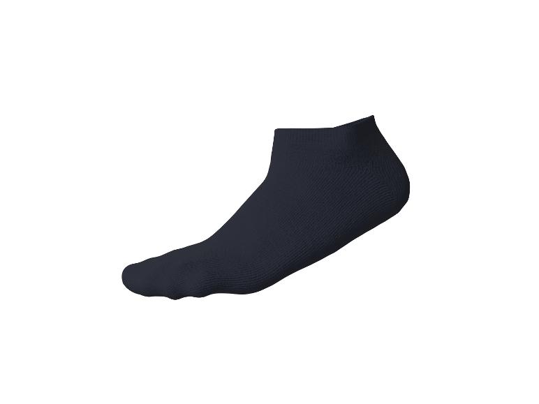 Chaussette courte bleu foncé sur fond blanc.