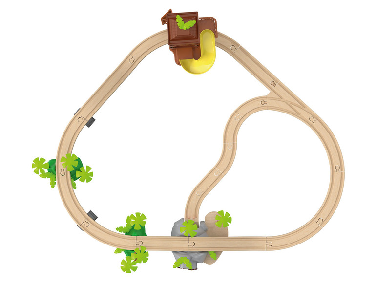 Ga naar volledige schermweergave: Playtive Houten spoorweg jungle of passagierstrein - afbeelding 5
