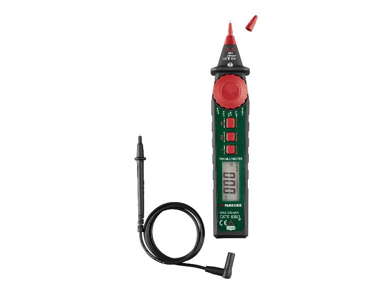Multimètre stylo numérique PARKSIDE avec câble et sonde de test.