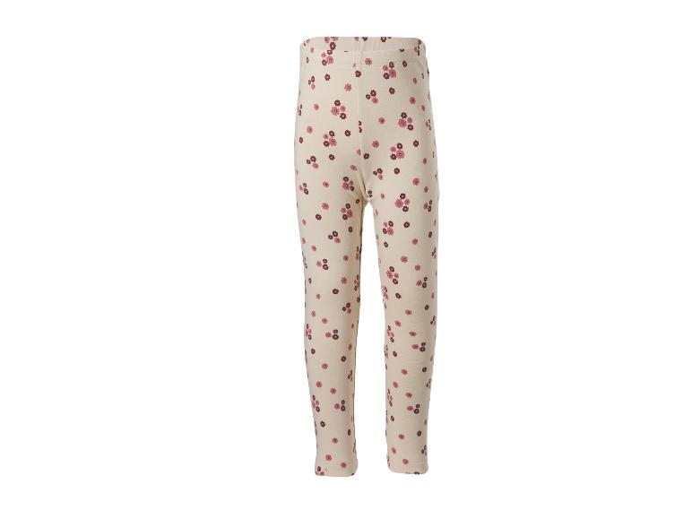 Legging fille à imprimé floral beige clair avec fleurs roses et bordeaux