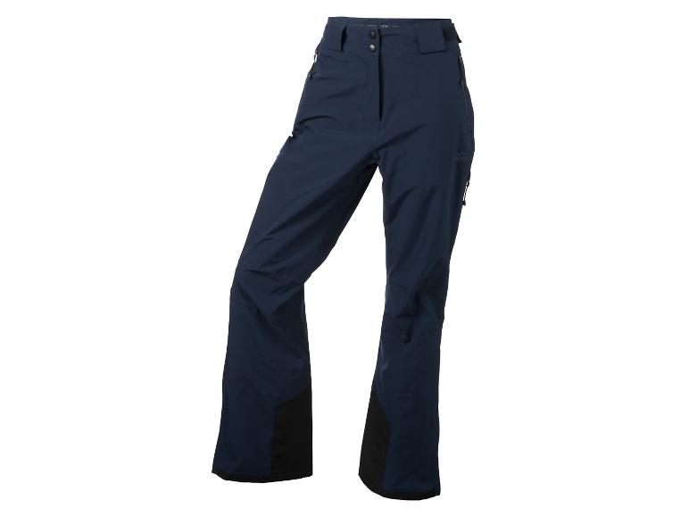 Pantalon de ski bleu marine avec détails noirs et fermetures éclair.