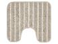 Beige badmat met U-vormige uitsparing en gestreept ontwerp
