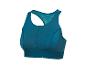 Turquoise sportbeha met racerback en mesh details.