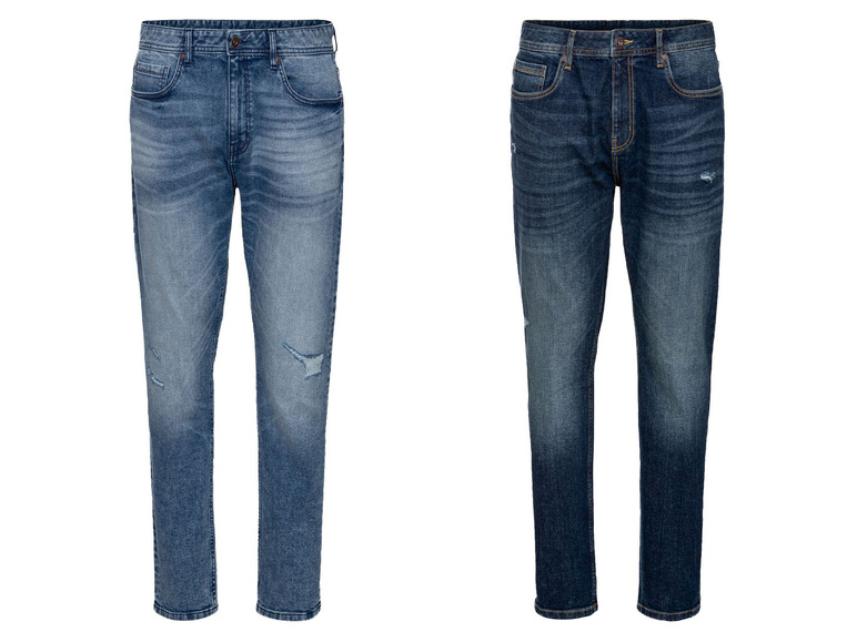 Ga naar volledige schermweergave: LIVERGY® Tapered fit jeans van een katoenmix - afbeelding 1