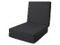 Matelas pliable gris foncé pouvant servir de siège ou de lit
