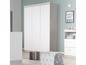 Une armoire blanche à trois portes dans une chambre d'enfant.