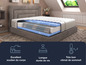 Un matelas en coupe transversale, montrant des détails de sa construction, adapté au soutien, à la durabilité et au confort de sommeil.