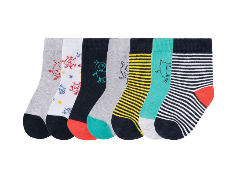 Aller en mode plein écran lupilu® Chaussettes pour garçon, 7 paires, avec du coton bio - Photo 7