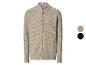 Cardigan tricoté pour homme avec col montant et fermeture éclair en beige