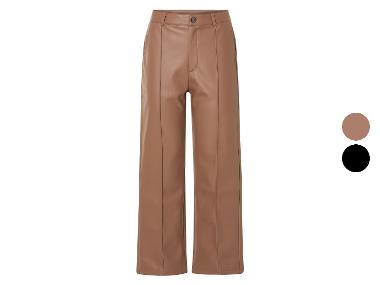 Pantalon femme wide leg, effet cuir esmara®