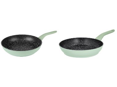 SILVERCREST® Ensemble de 2 poêles en fonte d'aluminium vert pastel