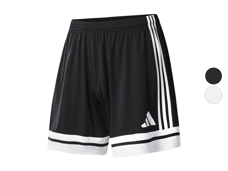 Short de sport Adidas noir avec rayures blanches et logo