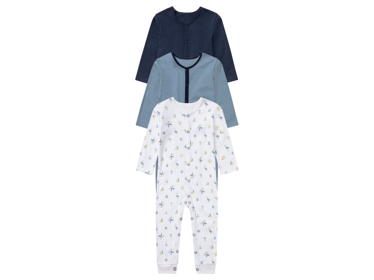 Aller en mode plein écran lupilu® Set de 3 pyjamas en pur coton pour bébé - Photo 37