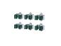 Lot de 6 supports métalliques pour balais et serpillères avec rouleaux en caoutchouc verts