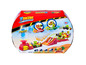 Une boîte avec un ensemble de jouets Magicbox T-Racers comprenant une voiture, un lanceur, une rampe et des obstacles de cactus.