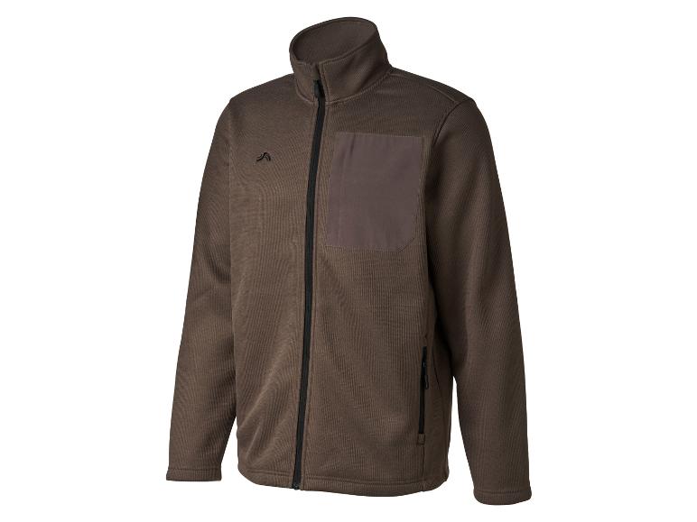 Veste marron pour homme avec fermeture éclair et poche poitrine.