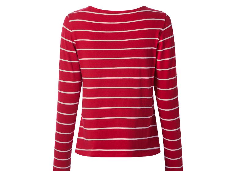 Haut à manches longues rayé rouge et blanc, vue de dos