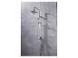 Doucheset met overhead douche en handdouche, modern chroom design.