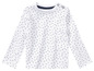 Wit longsleeve shirt met blauwe hartjesprint