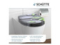 Een toiletbril met een steens en groene bladeren motief van Schütte.