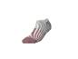 Chaussette basse à rayures grises et marron-rouge