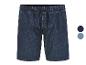 Jeans shorts met trekkoord, verkrijgbaar in donkerblauw en lichtblauw.