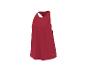 Débardeur de sport rouge pour femme avec logo sur l'ourlet et texte sur les bretelles.